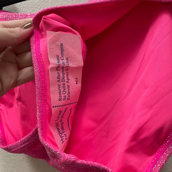 Good American Sparkle Bikini Bottom in Knockout Pink - Picture 5 of 5